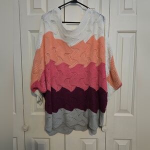 Colorful Oversized Women's Sweater XL